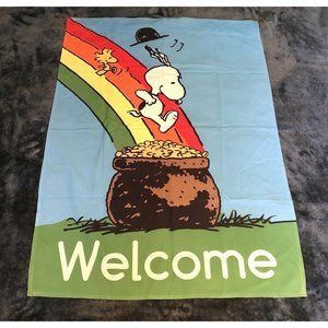 St. Patrick's Day Pot of Gold SNOOPY PEANUTS GANG House Std Flag 28"x40" NIP